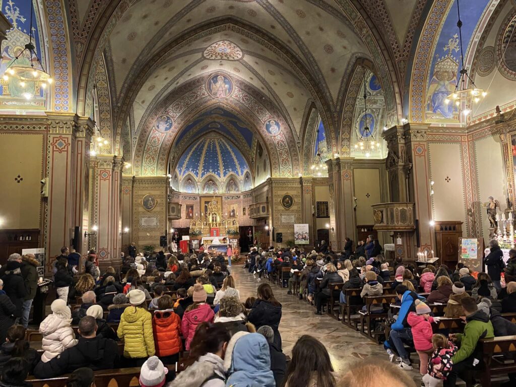 Il momento di preghiera a Clusone